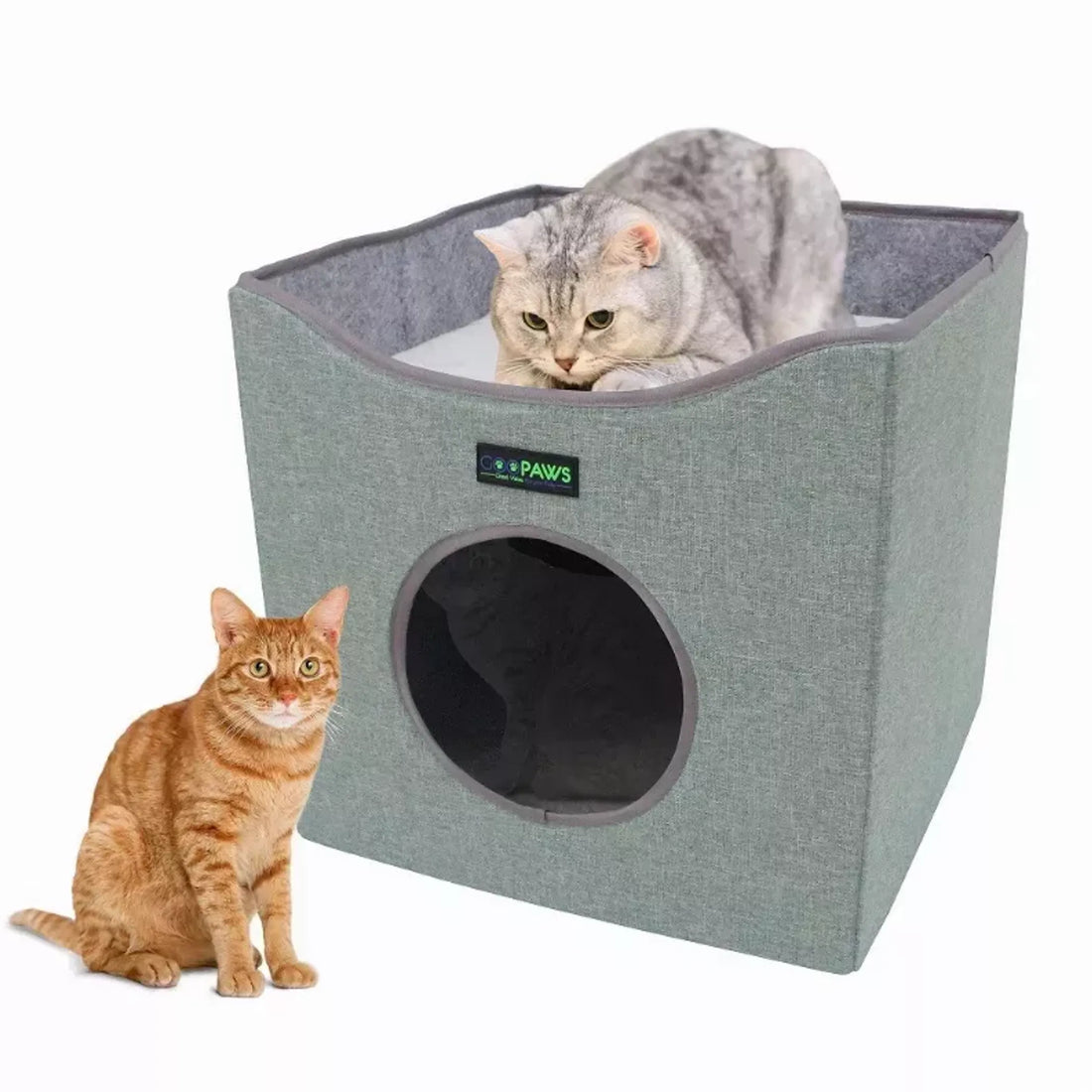 Jespet Foldable Cat Condo Cube House & Bed, second color option
