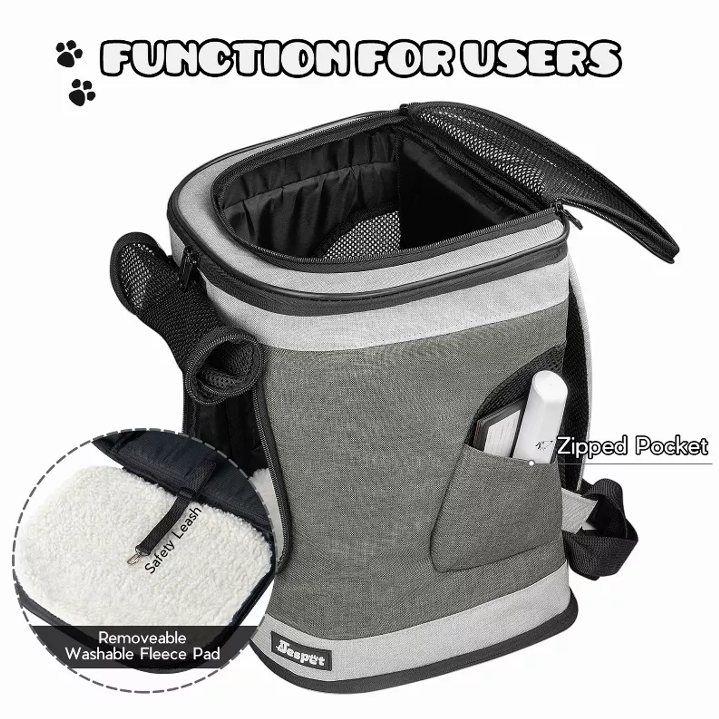 JESPET Pet Backpack Carrier for Small Dogs