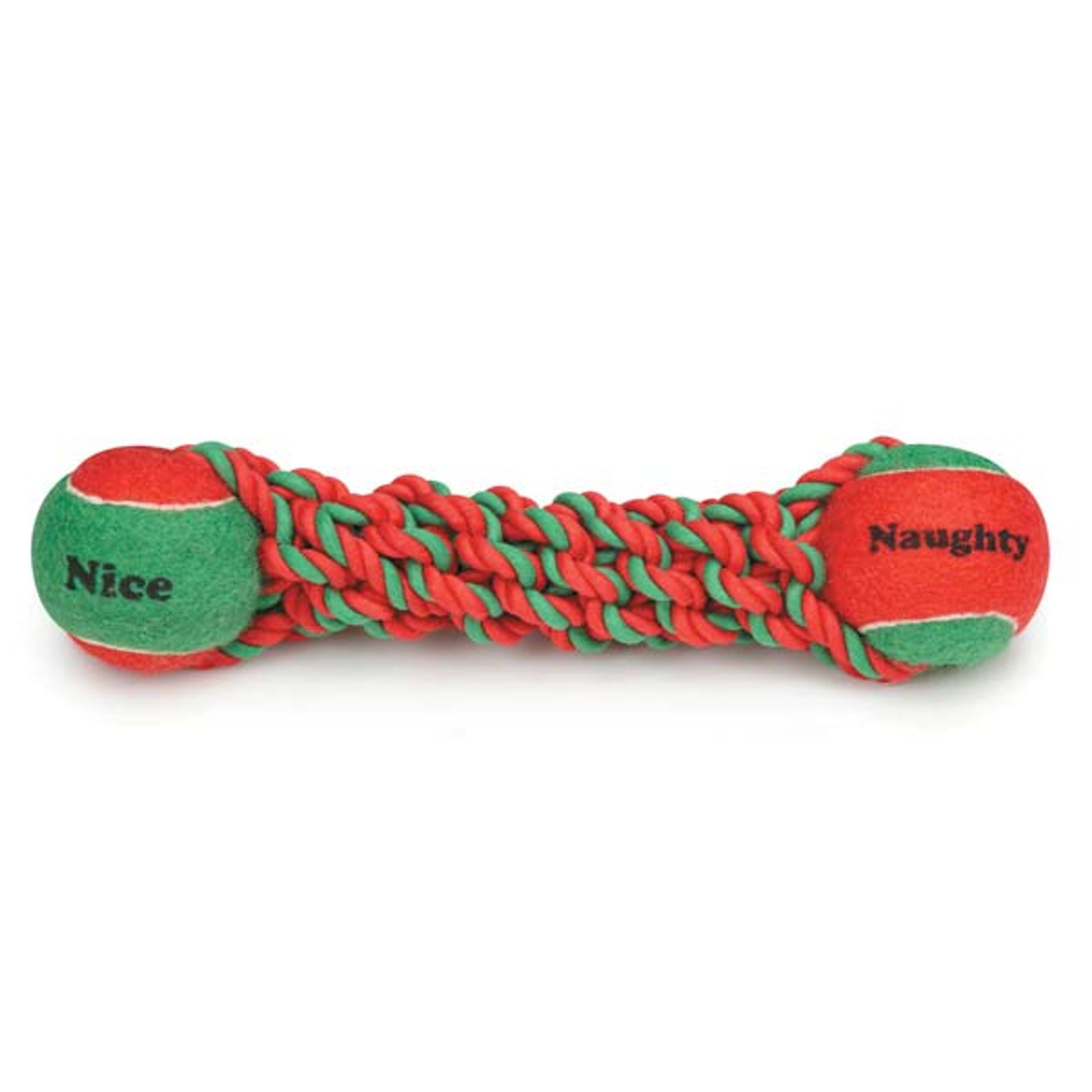 Zanies Naughty or Nice Tennis Tug Dog Toy