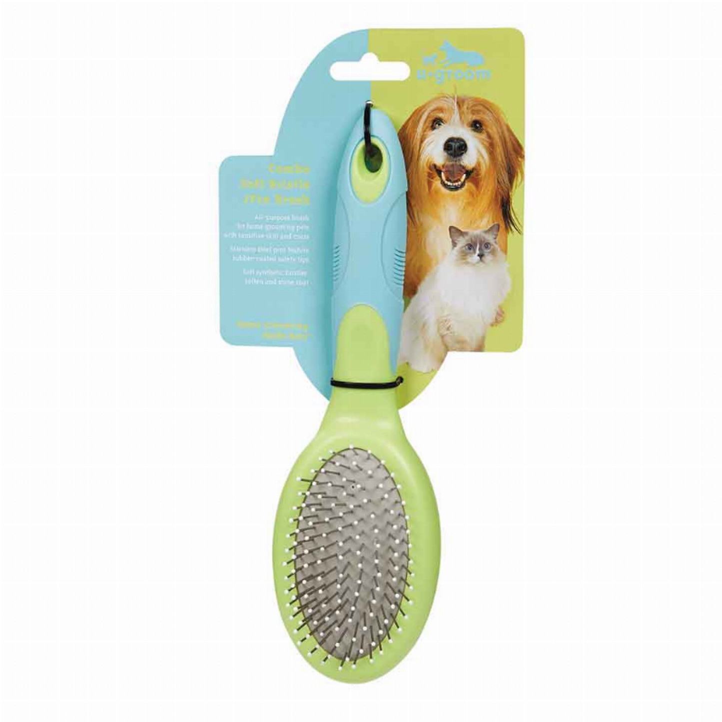 Ugroom Soft Bristle and Pin Combo Pet Brush