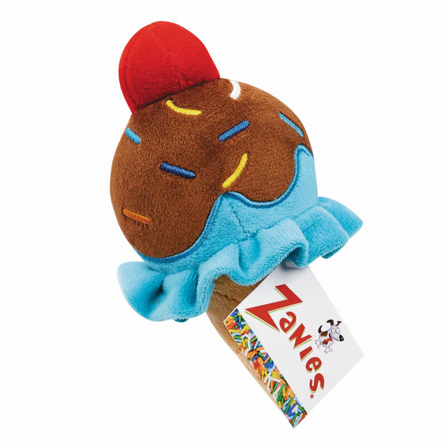 Zanies Single-Scoop Ice Cream Cone Plush Dog Toy