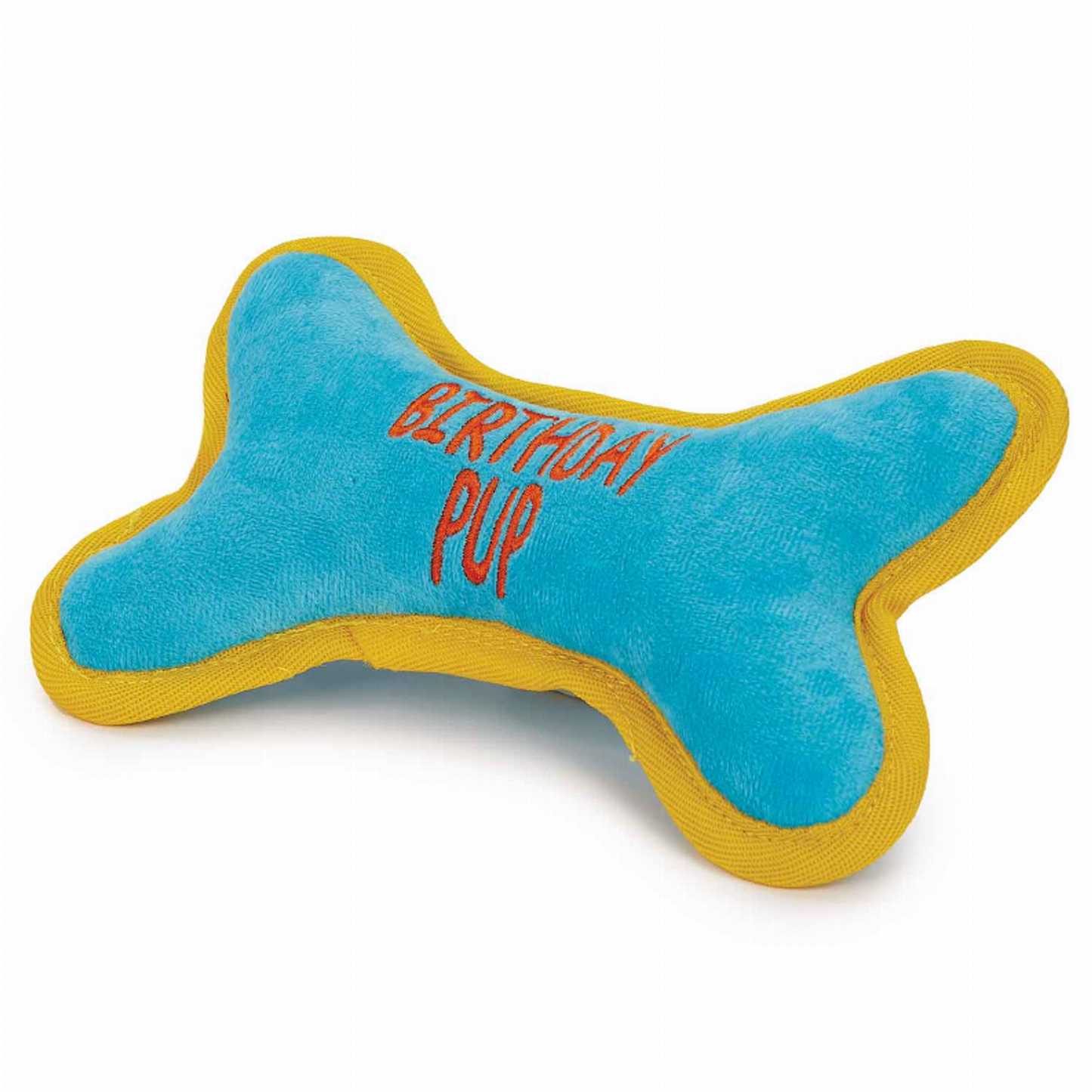 Zanies Birthday Pup Blue Bone Plush Dog Toy