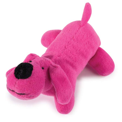 Zanies Neon Lil Yelper Plush Dog Toy - neon yellow yelper toy side view