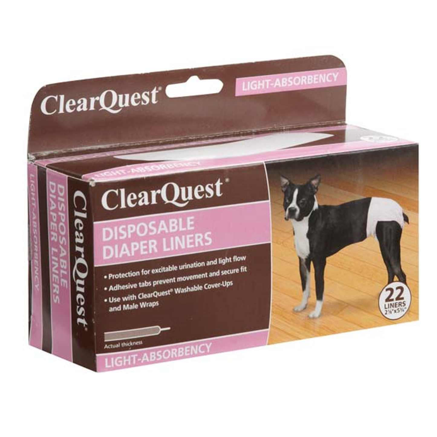 Clear Quest Disposable Dog Diaper Liners, Light (22-Pack)