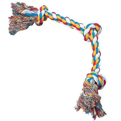 Zanies Rope Bone Dog Toy - colorful rope bone toy variant for interactive dog play