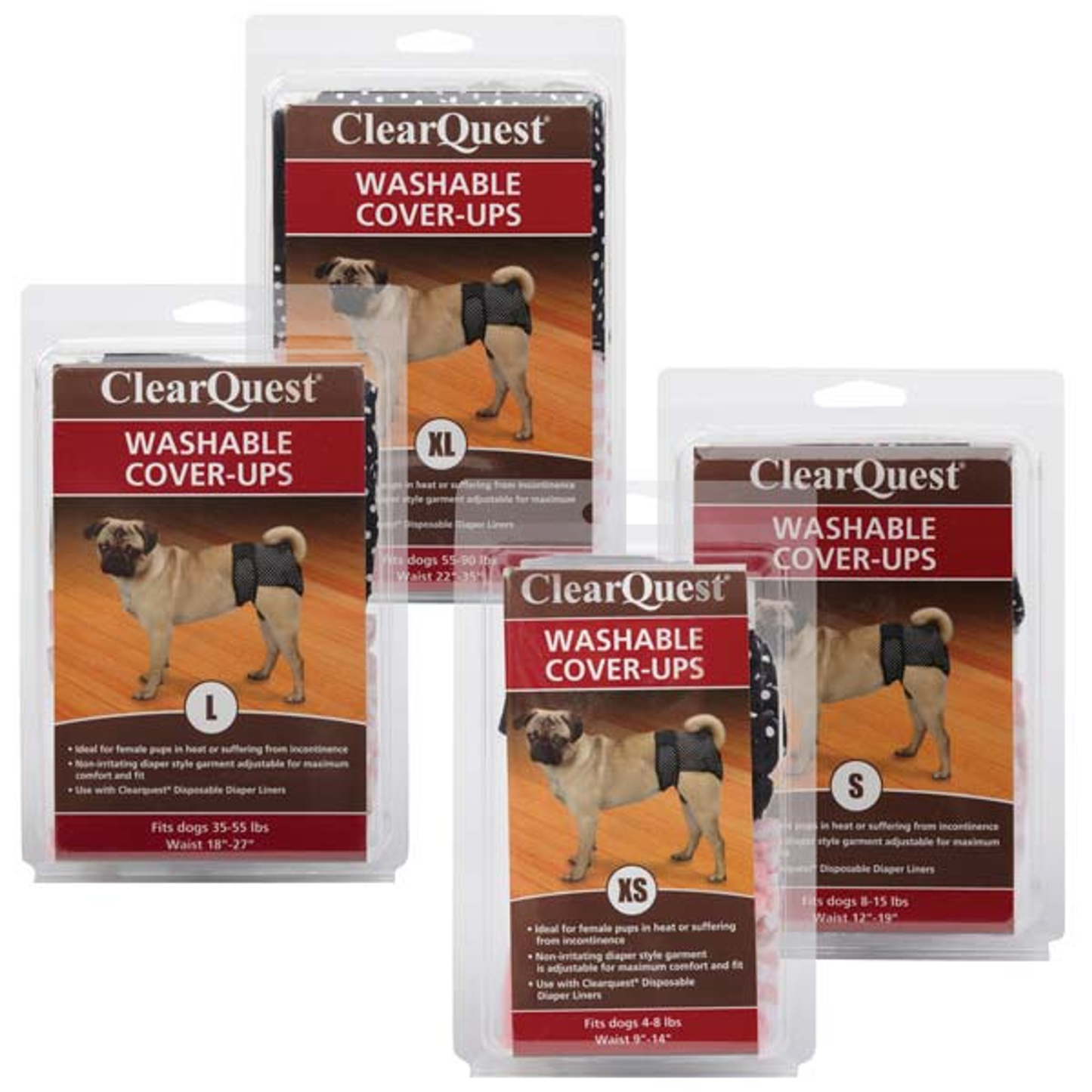 Clear Quest Washable Doggy Cover-Up 2-Pack