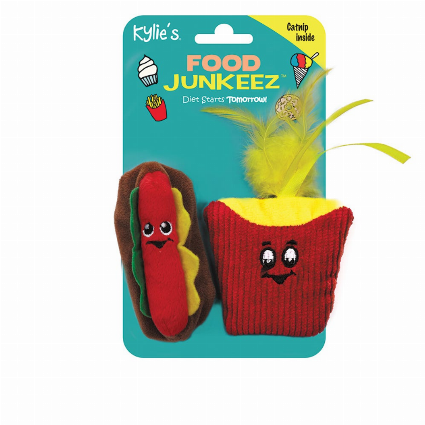 Kylie's Brights French Fry & Hotdog Cat Toy 2-Pack