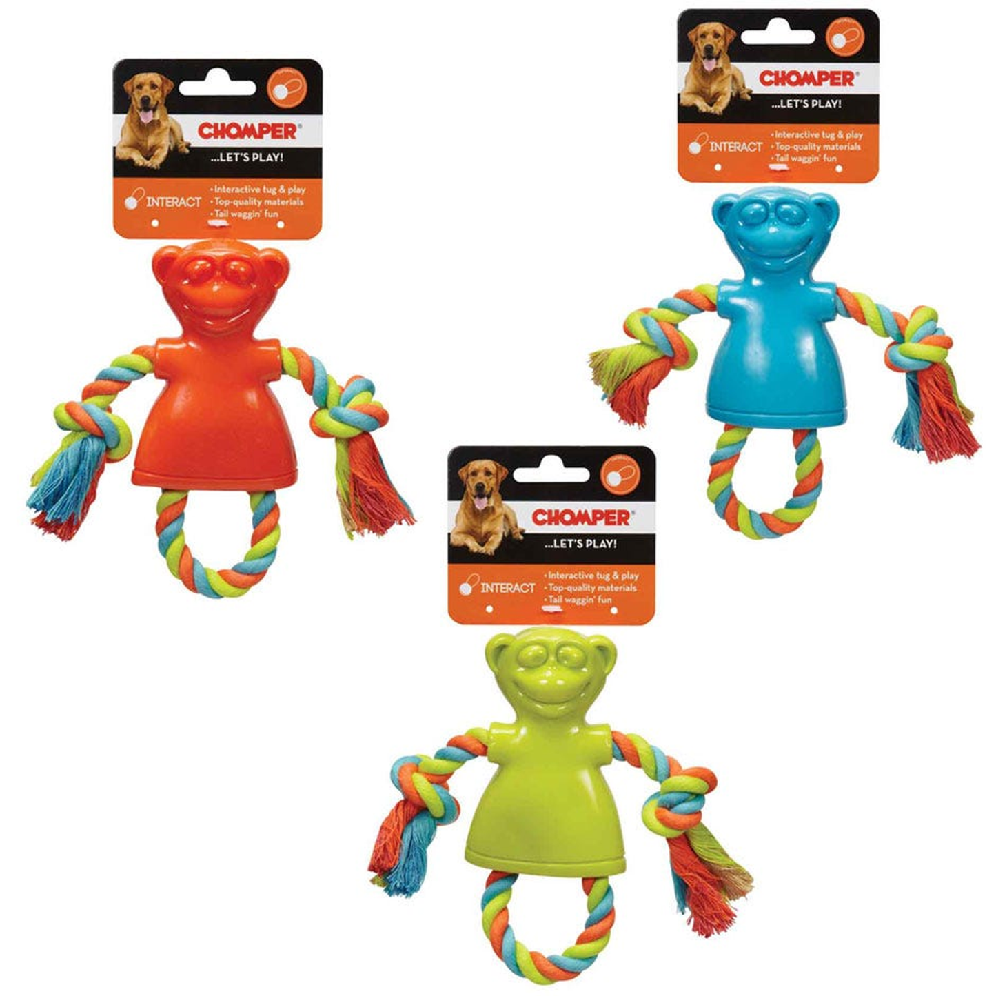 Chomper TPR Monkey with Rope Dog Toy