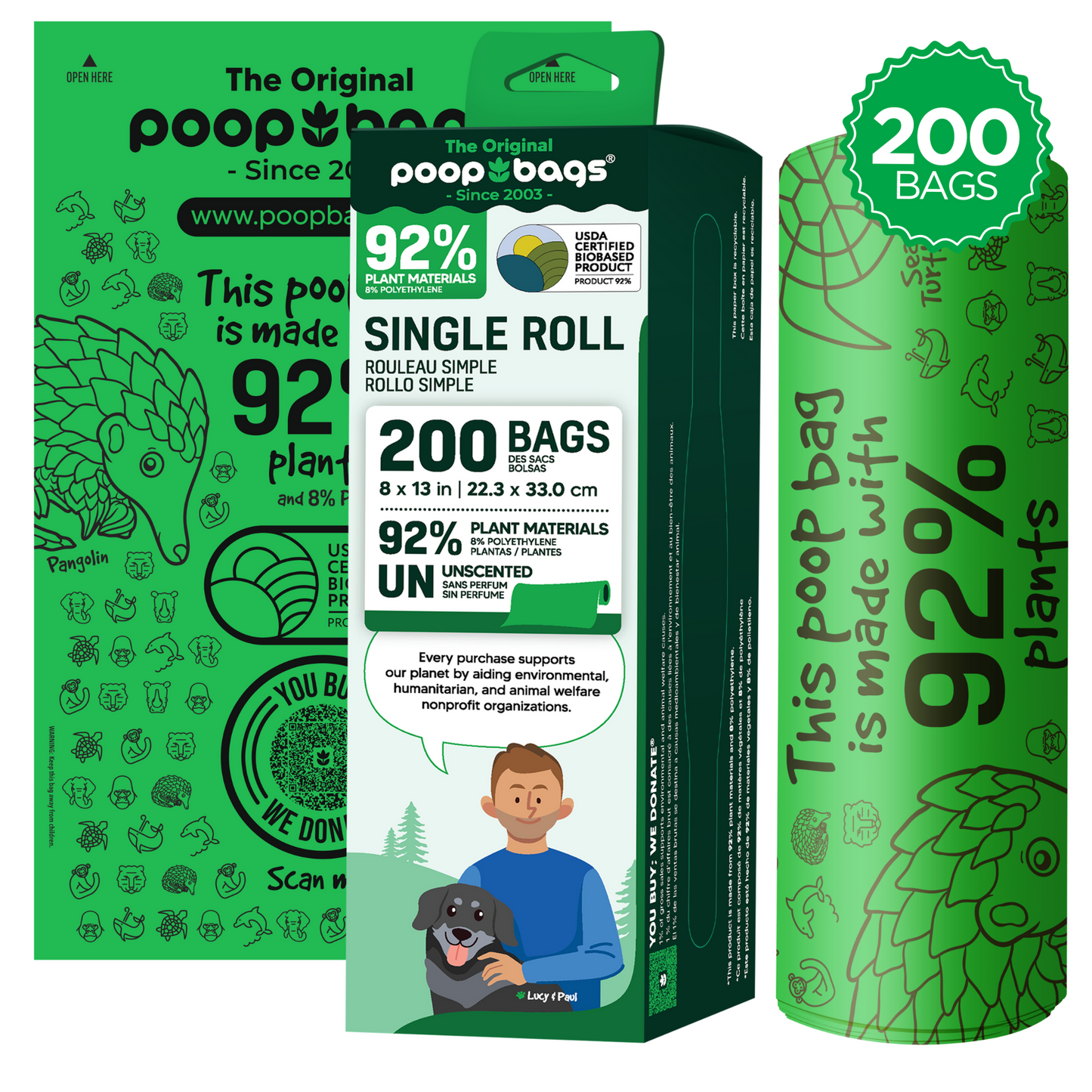 The Original Poop Bags Compostable Single Bulk Roll