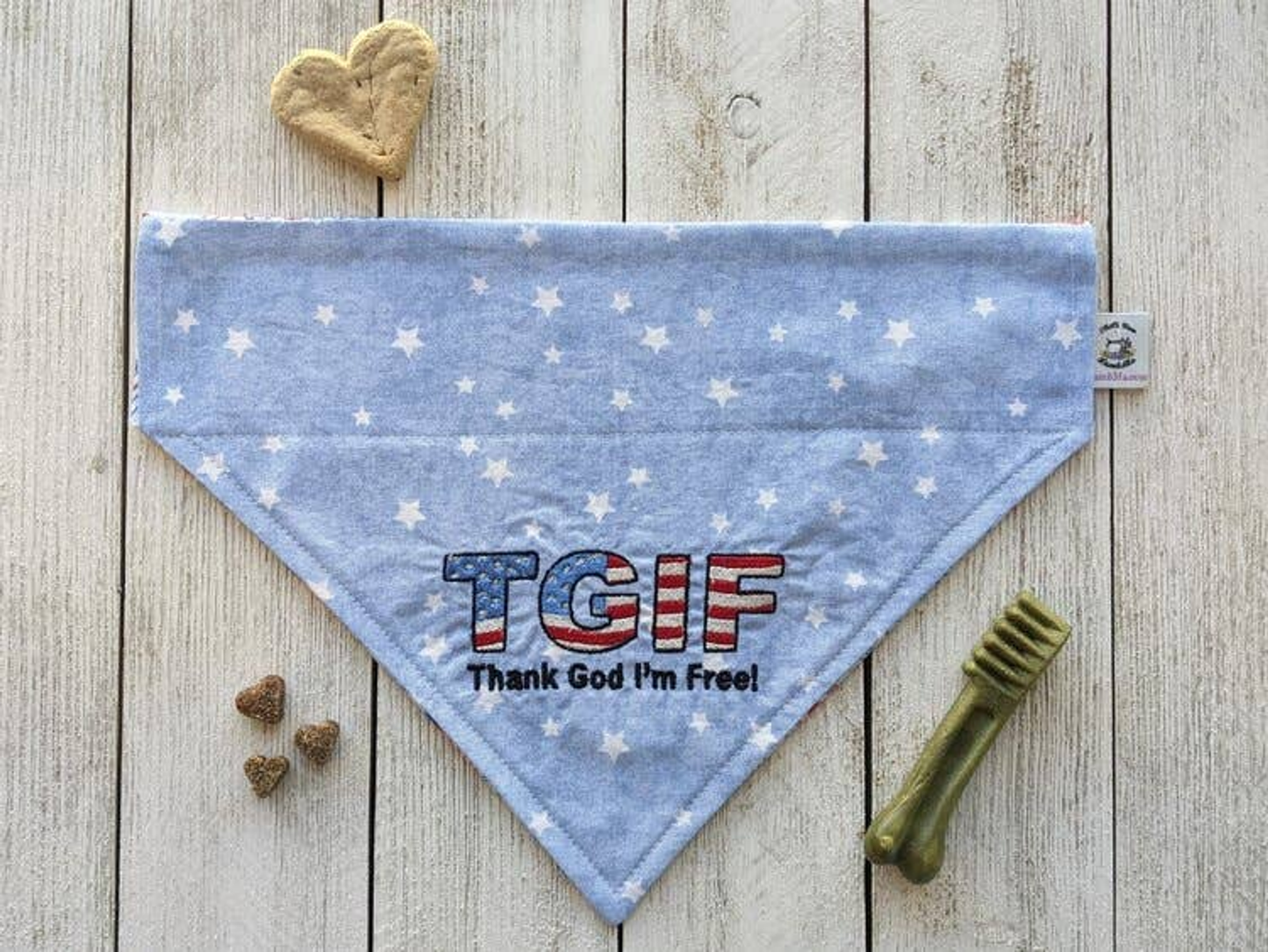 LambMa Embroidered Traditional Tie-Around Dog Bandana