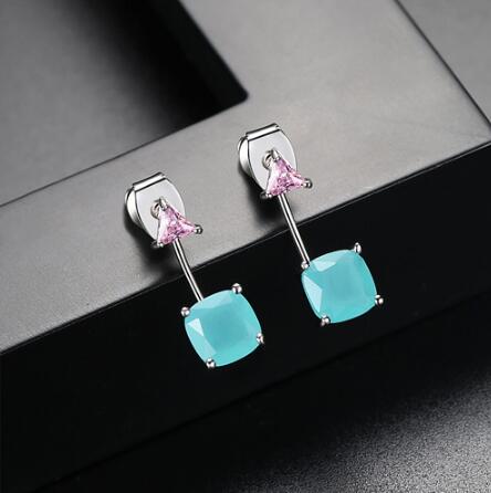 Lilac Flower Earrings, Haoshi Earrings, Diamond Earrings - Image 6