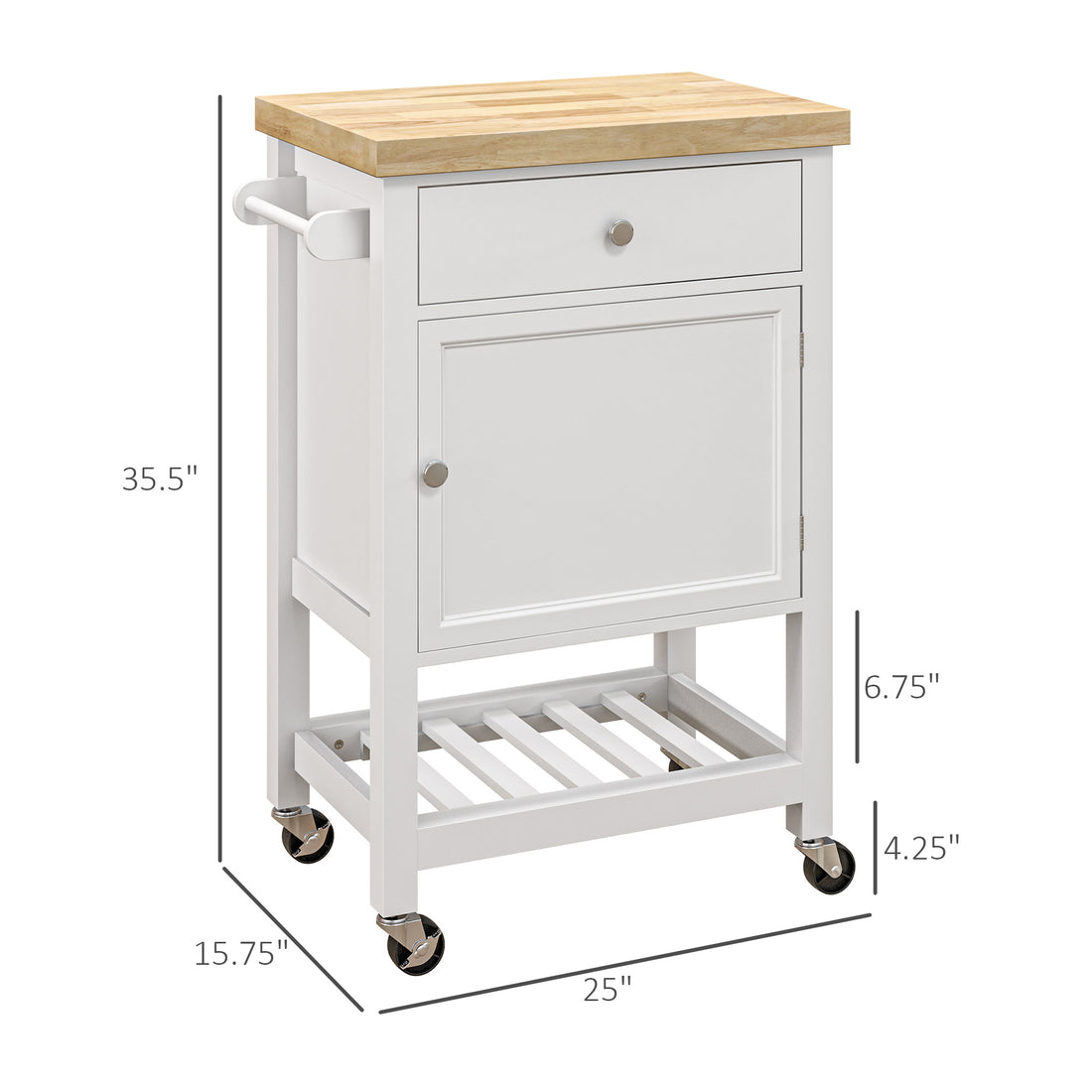 Kitchen island cart used as serving station
