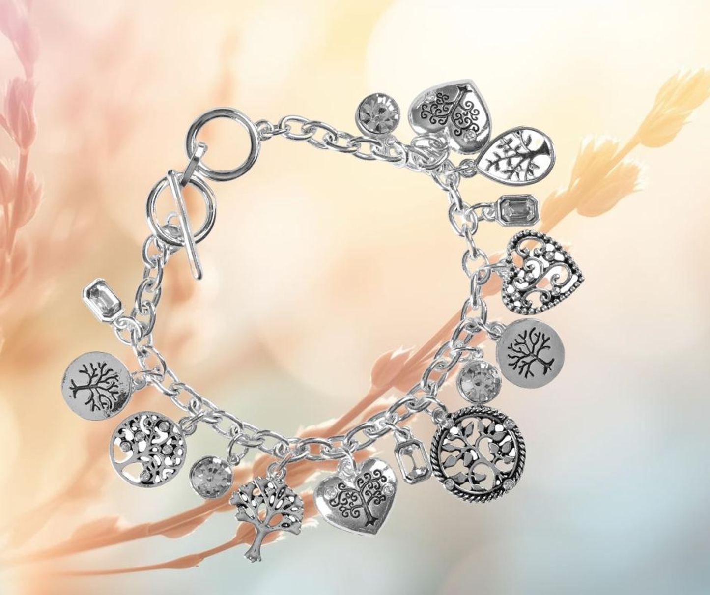 Multi Tree of Life Cubic Zirconia Bracelet