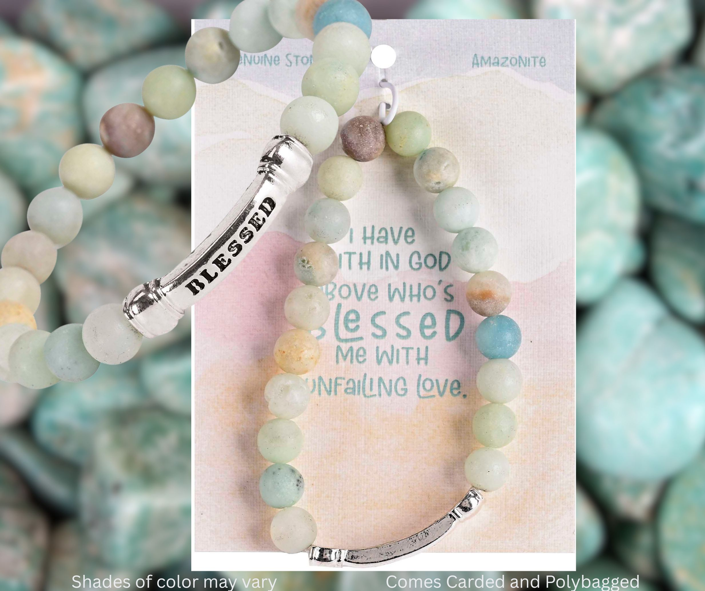 Blessed Amazonite Gemstone Stretch Bracelet