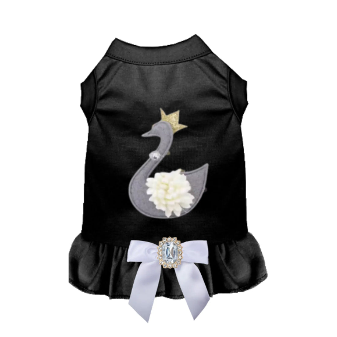 Royal Swan Jeweled Dog Dress
