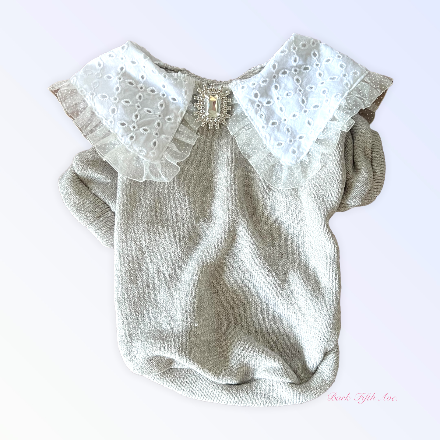 Princess Lace Lapel Dog Sweater