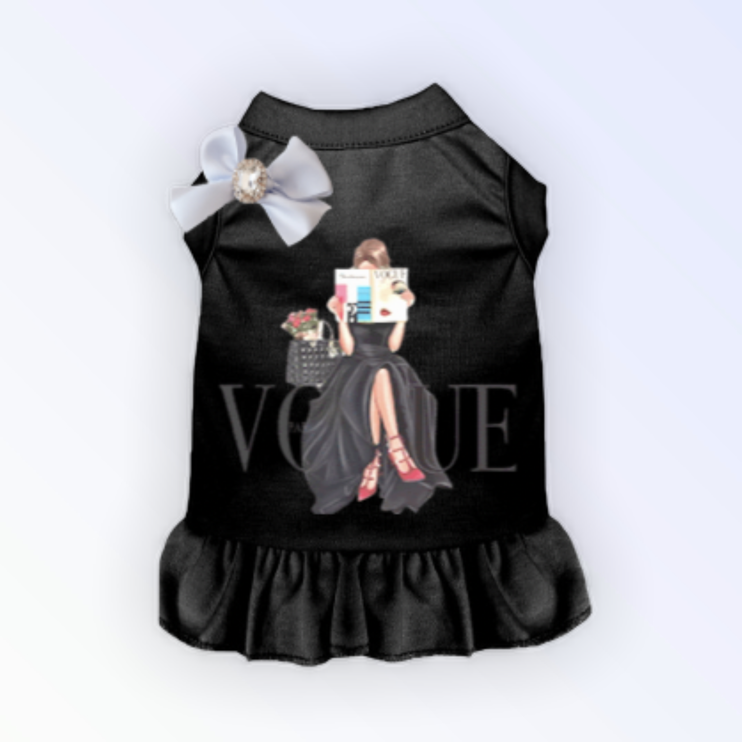 Ruffled Dog Dress with Detachable Satin Bow