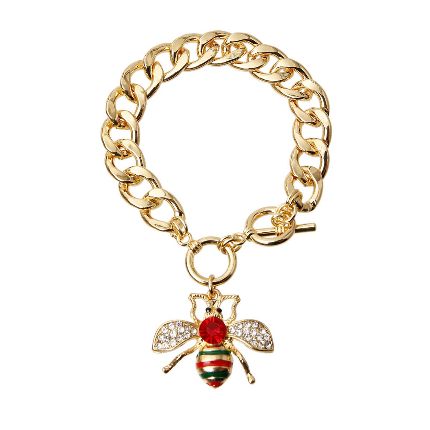 Rhinestone Bee Toggle Dog Necklace