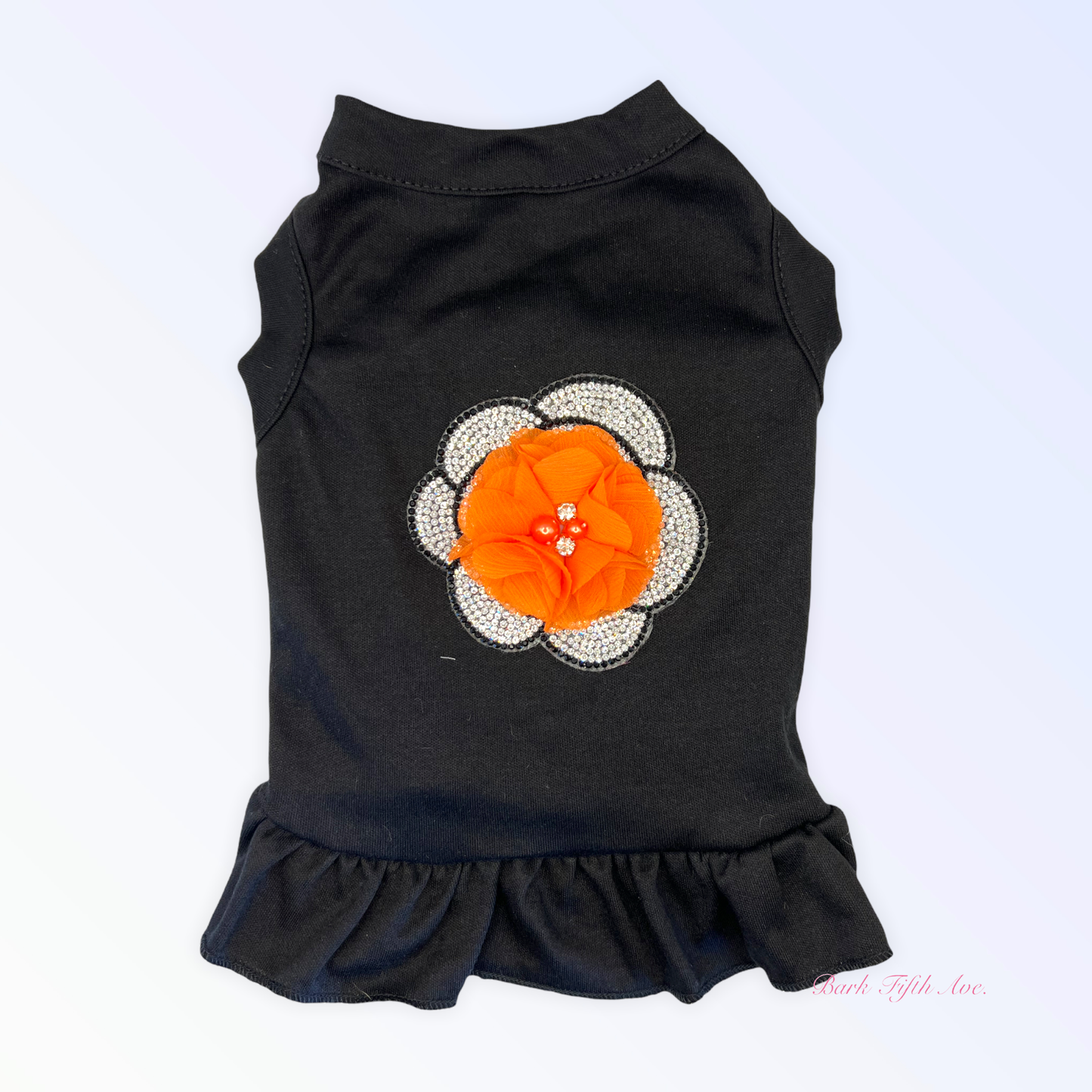 Bark Fifth Avenue Chiffon and Rhinestone Camellia Dog Dress