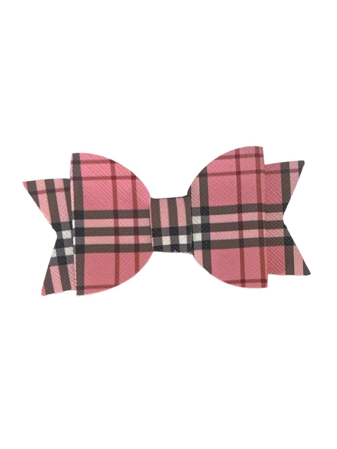 Plaid Vegan Leatherette Dog Hair Barrette