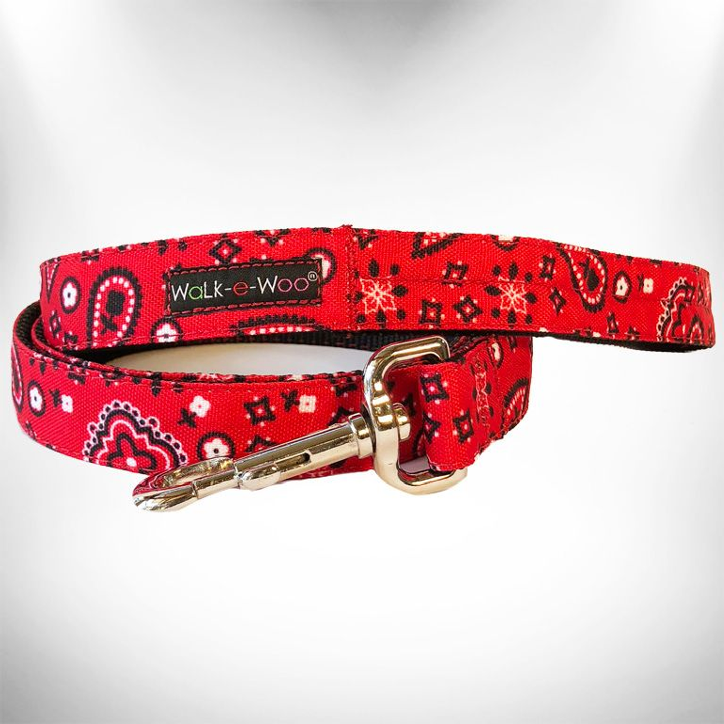 Walk-e-Woo Bandana Print Dog Leash - 5 ft, Blue or Red