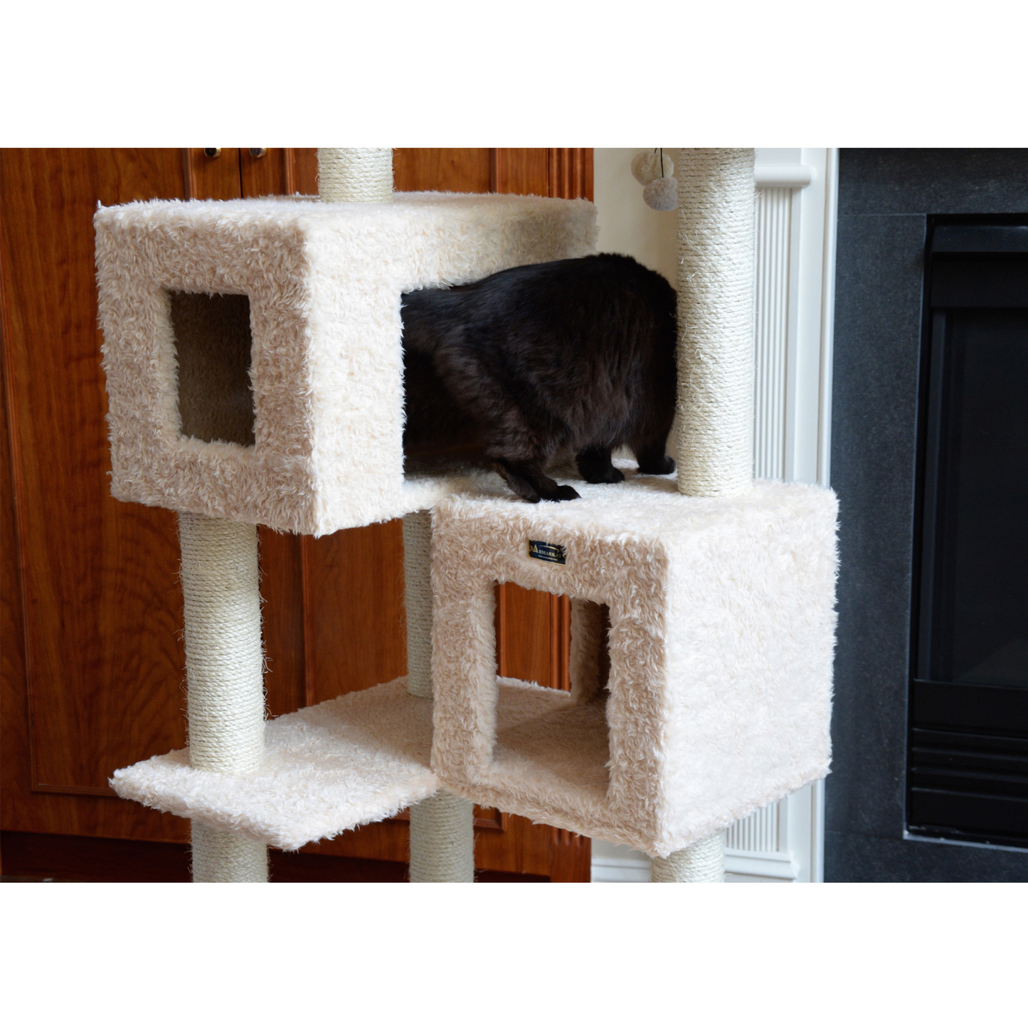 Armarkat multi-level cat tree with two condos