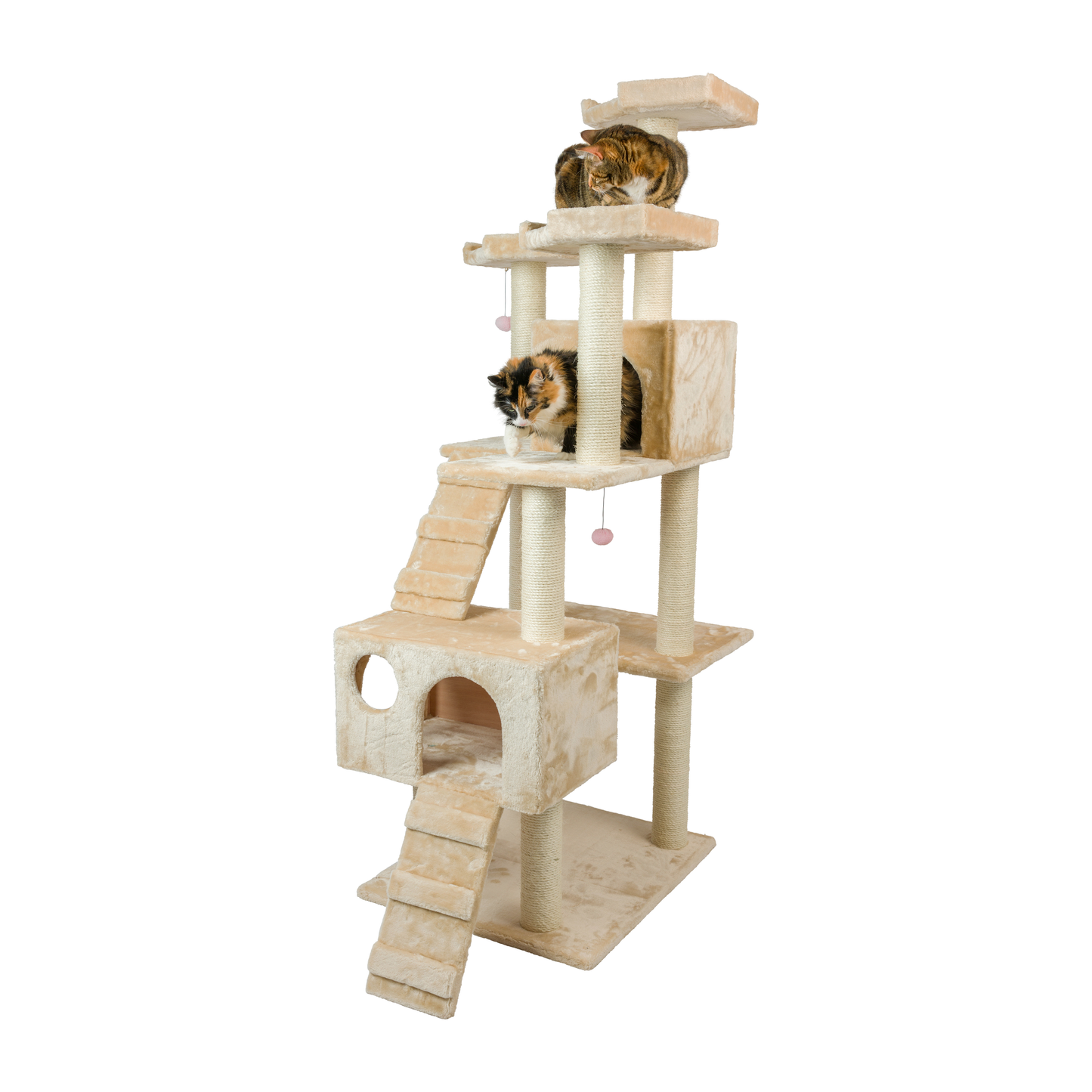 Armarkat Real Wood Beige Classic Cat Tower with Basket