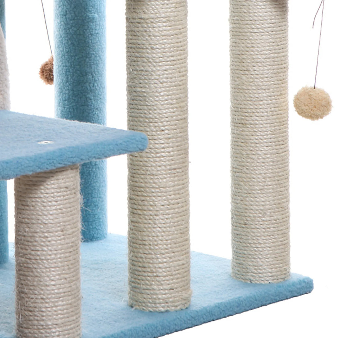 Real Wood 38 Inch Ivory Cat Step Stairs and Scratcher, dimensions diagram