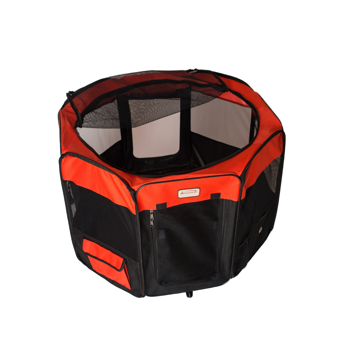 Armarkat Portable Pet Playpen, Black and Red, X-Large