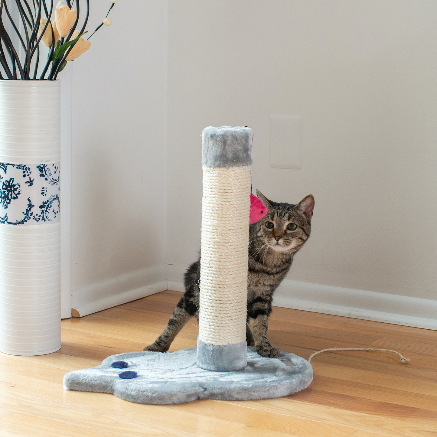 Armarkat Mouse-Shape Cat Scratcher with Rope Toys