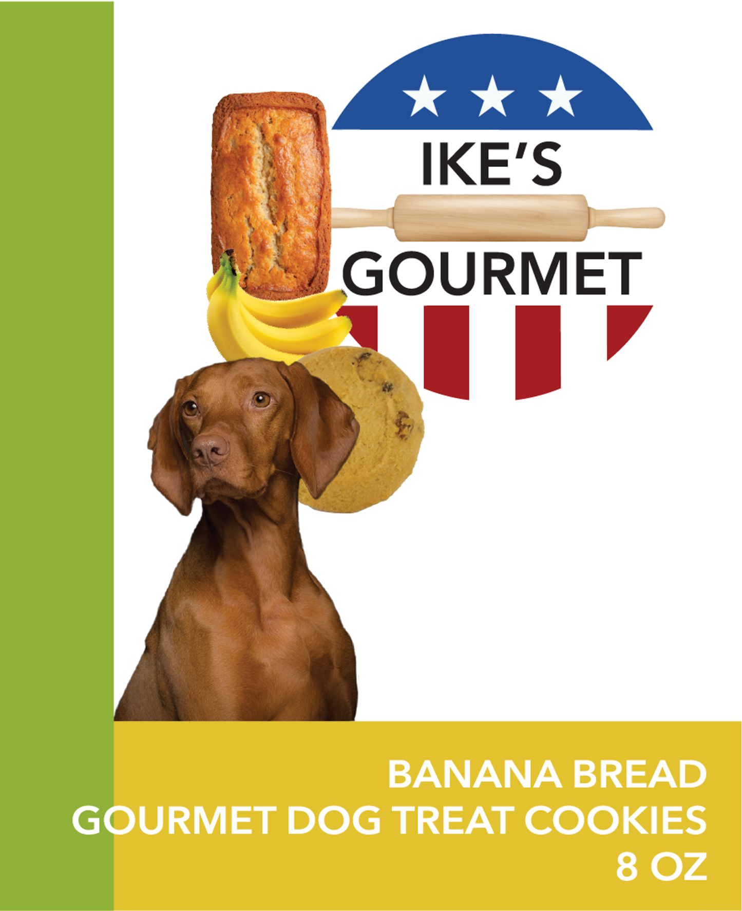 Ike's Gourmet Banana Bread Dog Treat Cookies, 8 oz