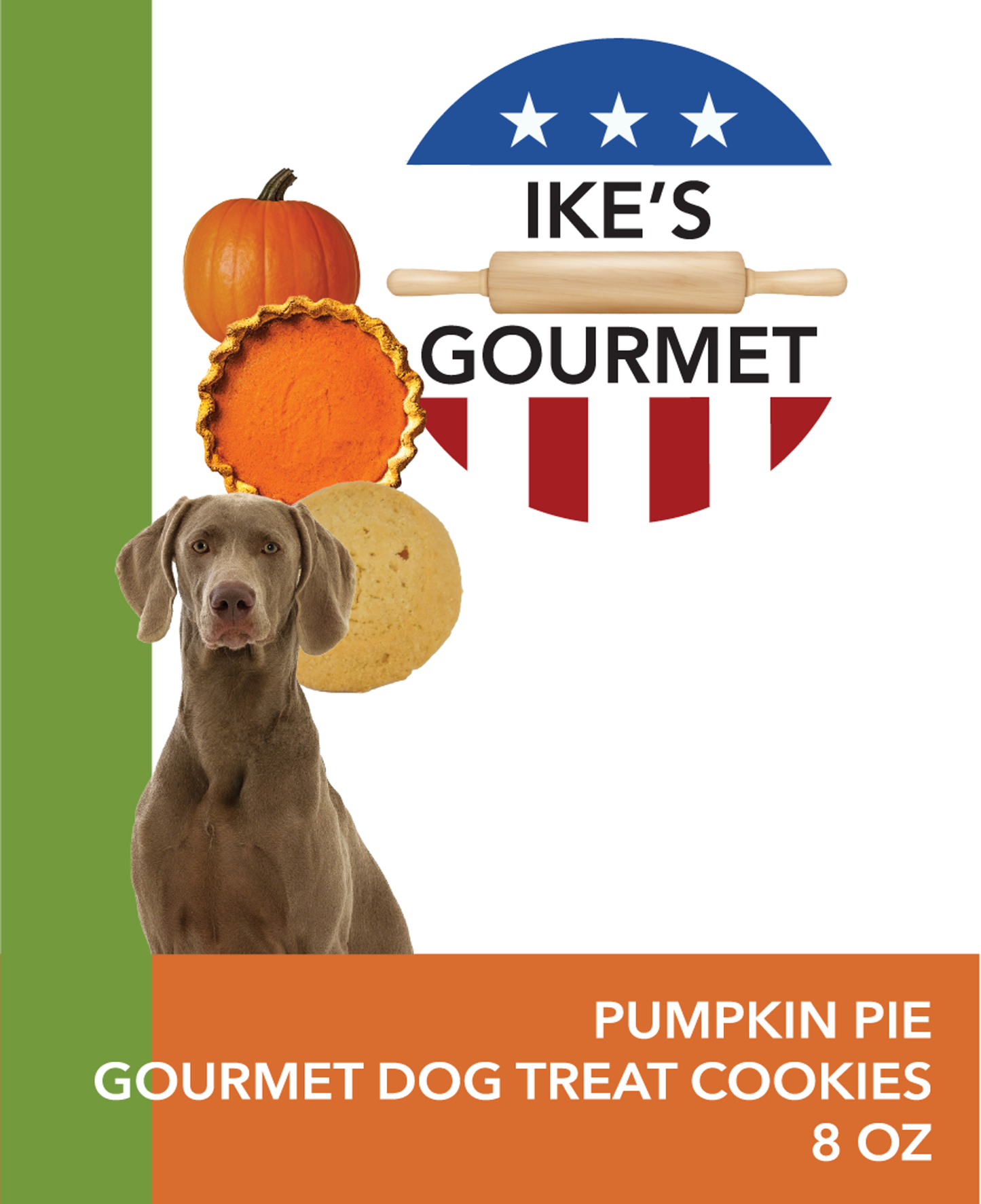 Ike's Gourmet Pumpkin Pie Dog Treat Cookies, 8 oz