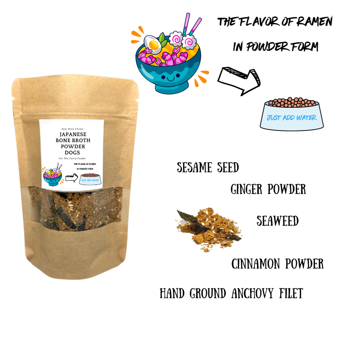 Bow Wow Chews Japanese Style Bone Broth Powder