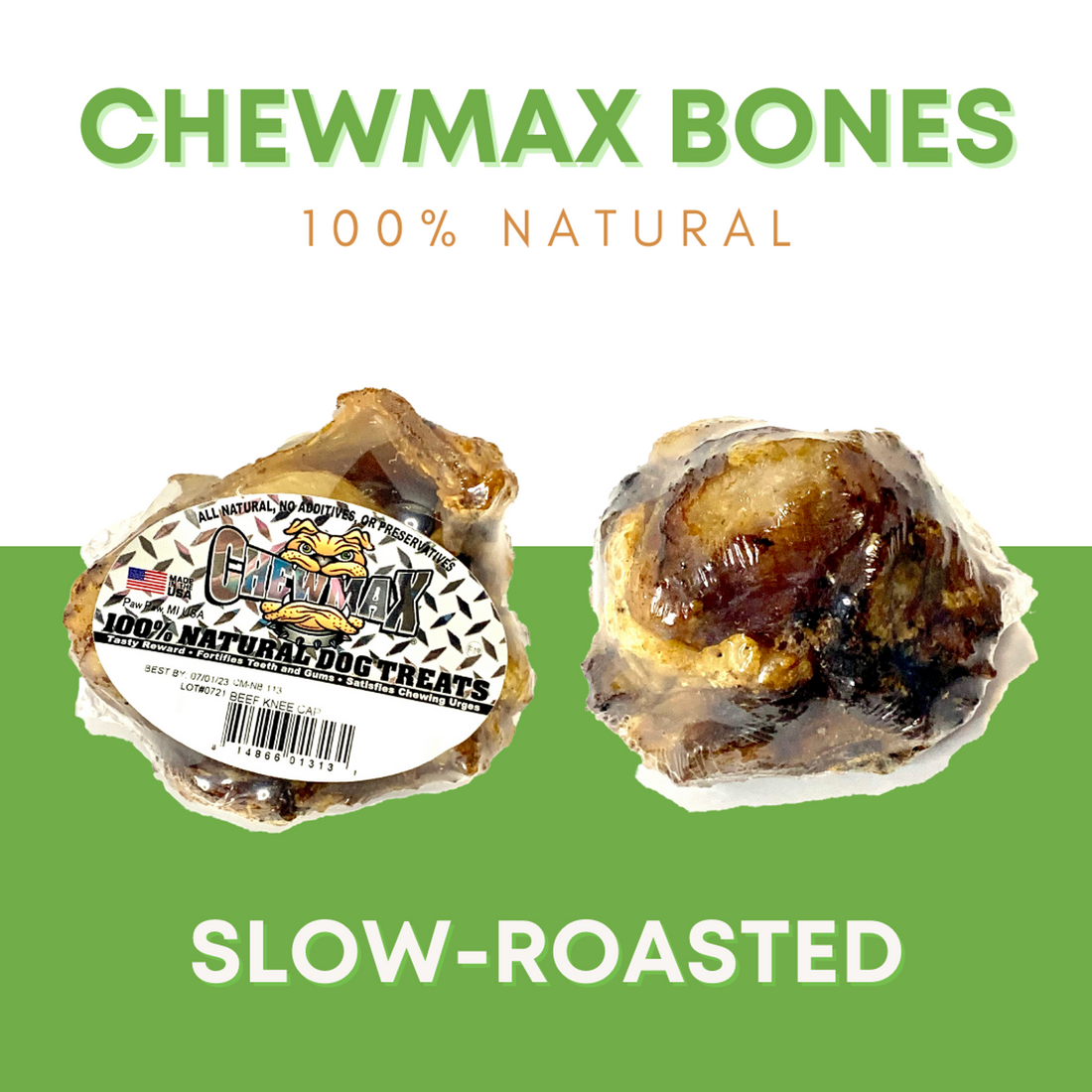 ChewMax Knee Cap Beef Dog Bone