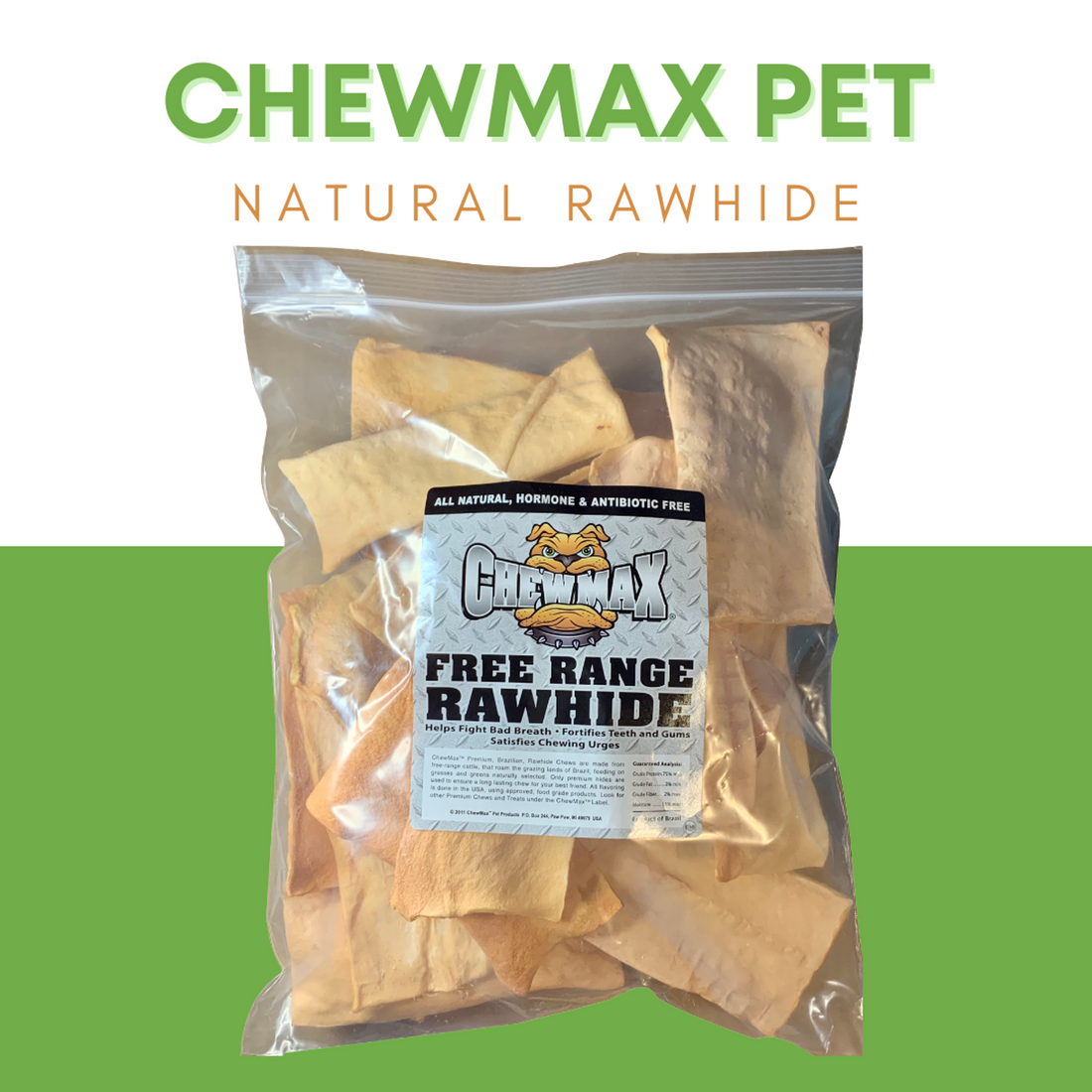 ChewMax Peanut Butter Chip Rawhide Dog Treats, 1.5 lb