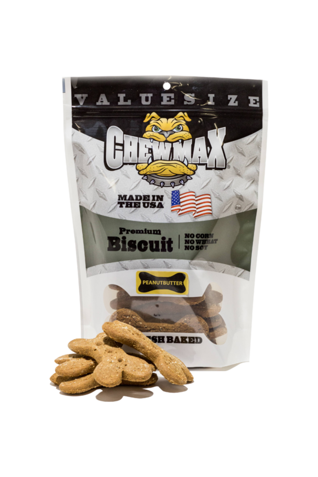 ChewMax Peanut Butter Biscuit Dog Treats, 1 lb