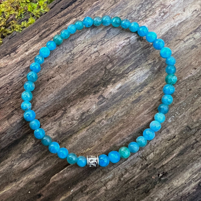Apatite Beaded Bracelet, 4mm beads