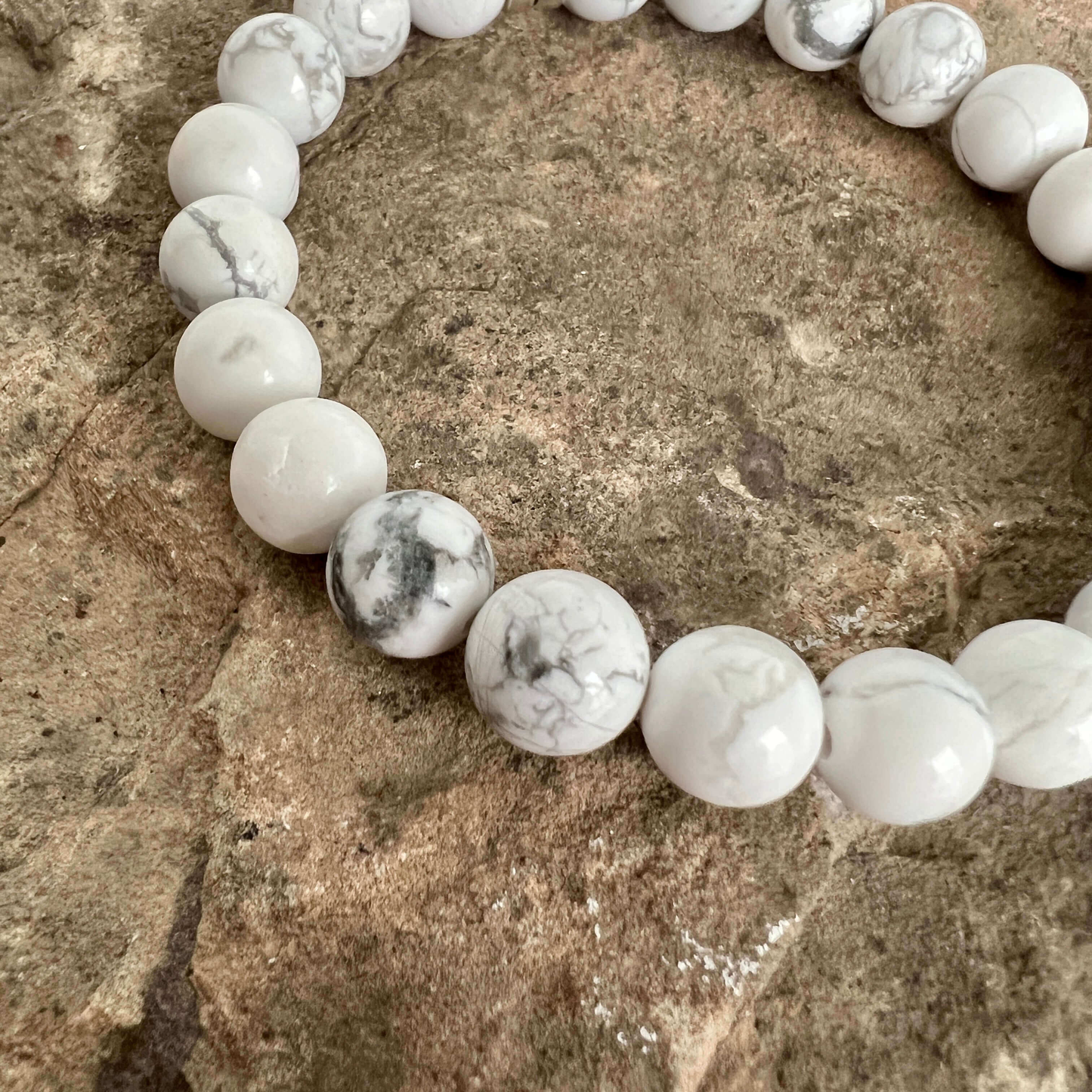Howlite Beaded Bracelet, 8mm beads