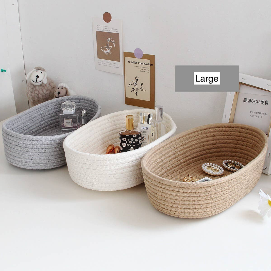 Handmade Sustainable Rope Basket Organizer