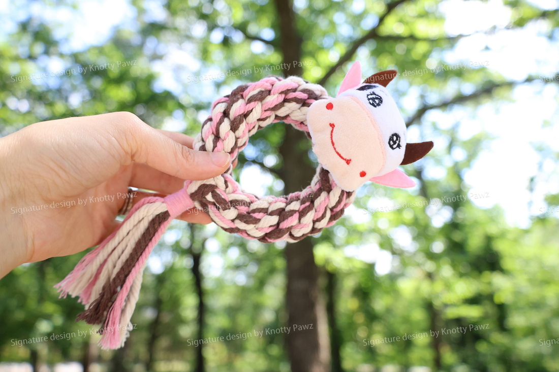 Eco Cow Macrame Rope Dog Tug Toy
