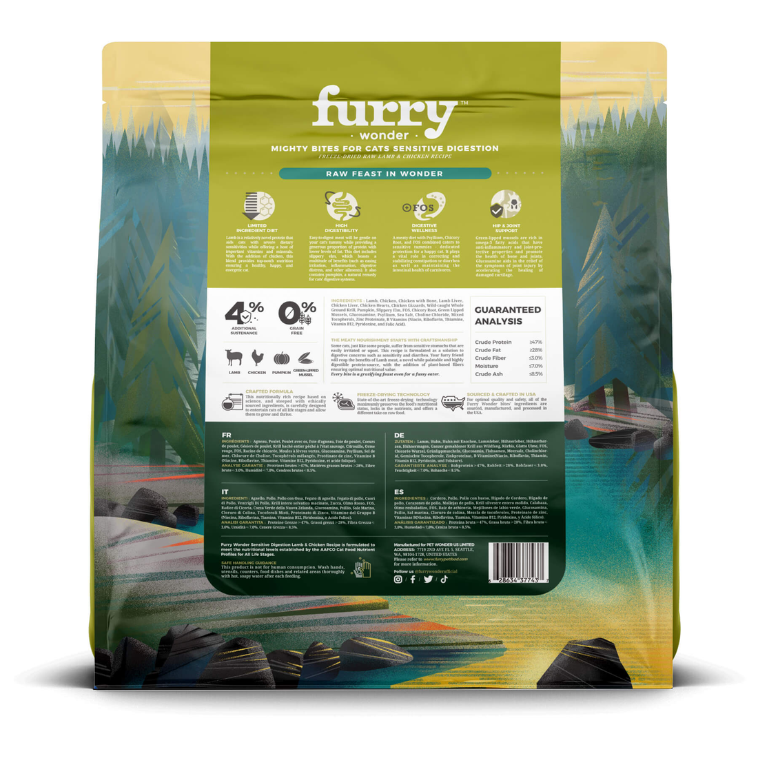 Pet Wonder Sensitive Digestion Freeze-Dried Lamb & Chicken Cat Food