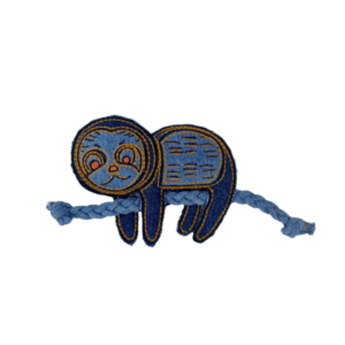 Denim Dog Designs Sloth Crinkle & Rope Dog Toy