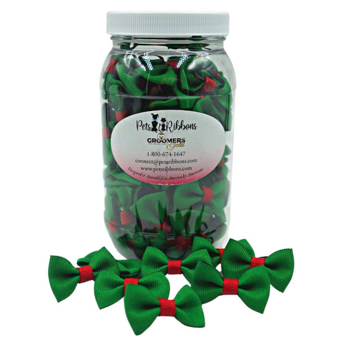 Christmas Dinky Dog & Cat Grooming Bows Jar