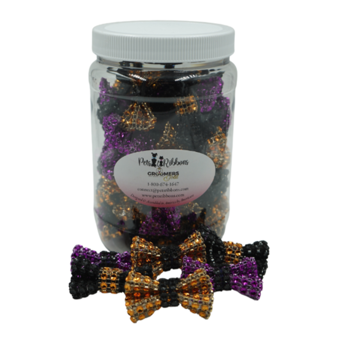 Pets Ribbons Halloween Bling Dog & Cat Bows Jar