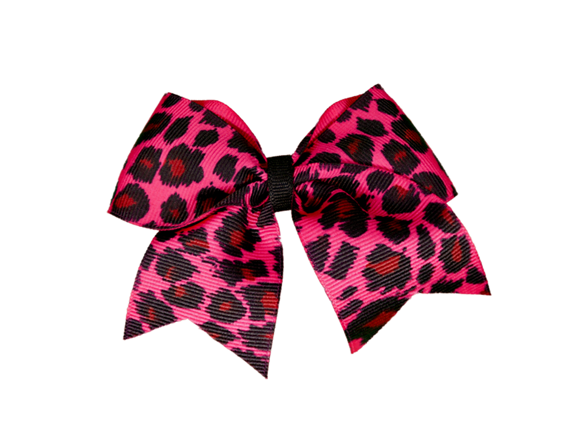 Cheer Grosgrain Animal Print Dog Grooming Bow