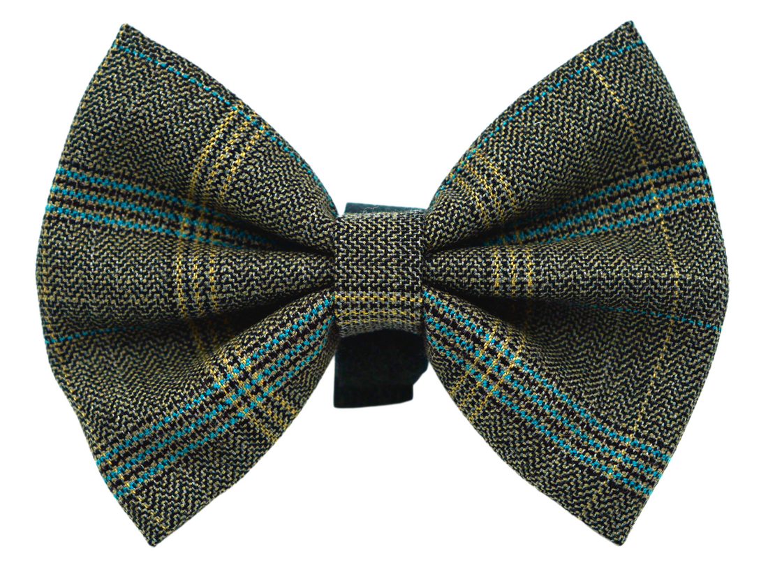Pets Ribbons Houndstooth Vintage Dog Bow Tie