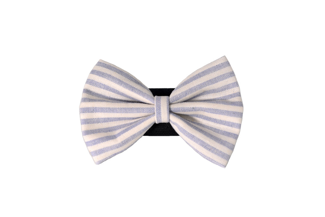 Pets Ribbons Chambray Stripe Dog Bow