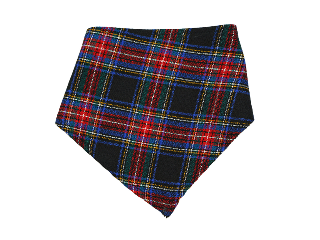Vintage Plaid Dog Bandana, Blue