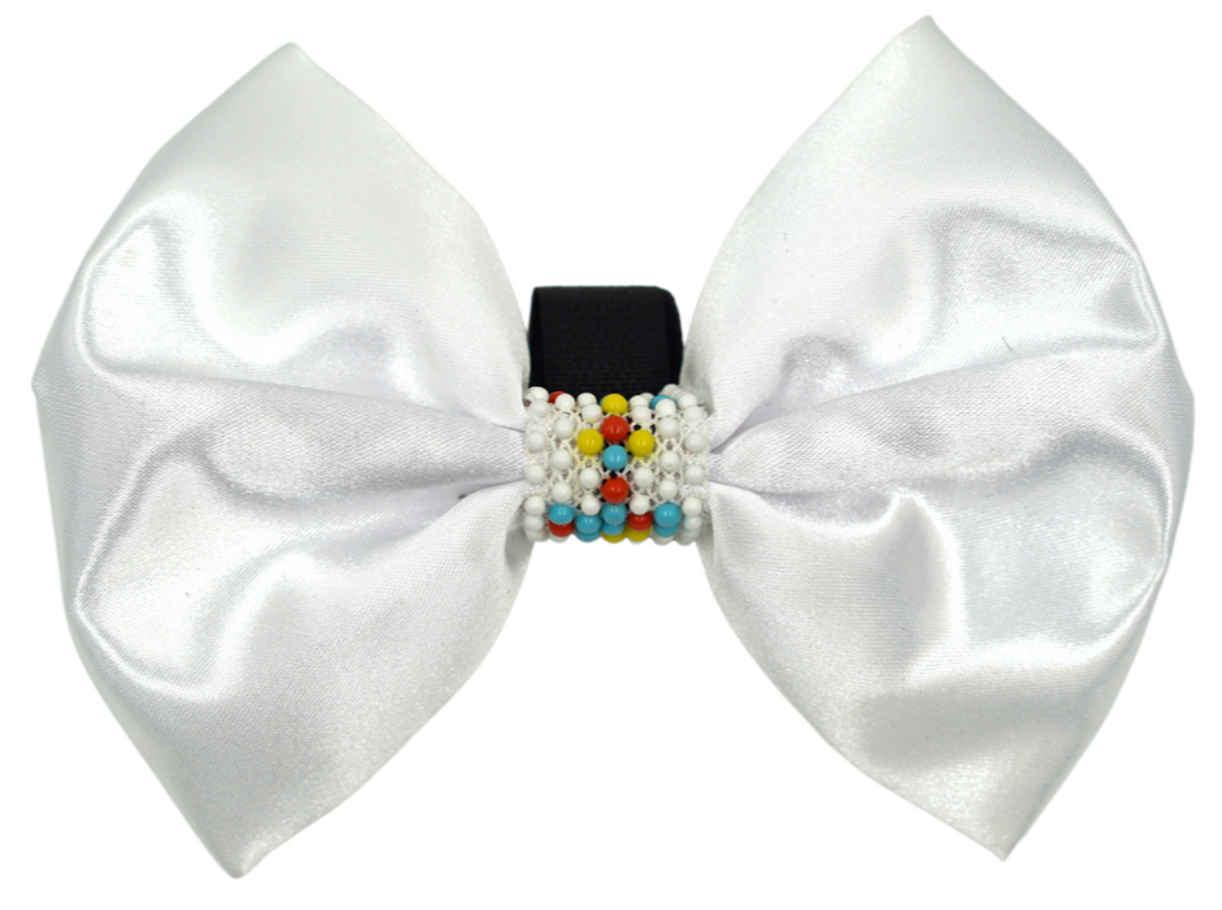 Pets Ribbons Beaded Africa Satin Dog Bow