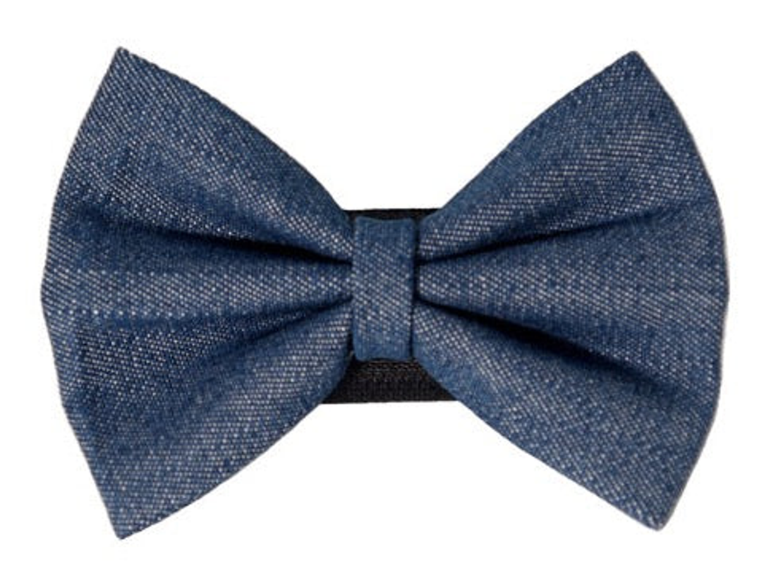 Pets Ribbons Denim Dog Bow with Velcro Fastener